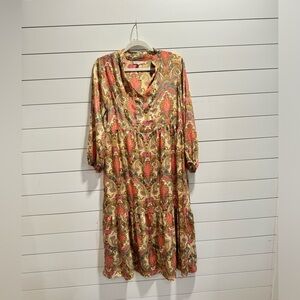 Vibrant Paisley Long Sleeve Dress